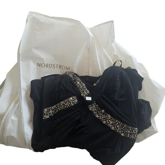 David Meister Black Beaded Embellished Sleeveless Cocktail Dress size 4 - Picture 9 of 11